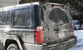 Winter Salt Covered Car